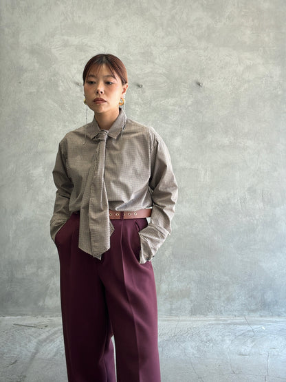 タイ付きチェックシャツ／LE MÉLANGE