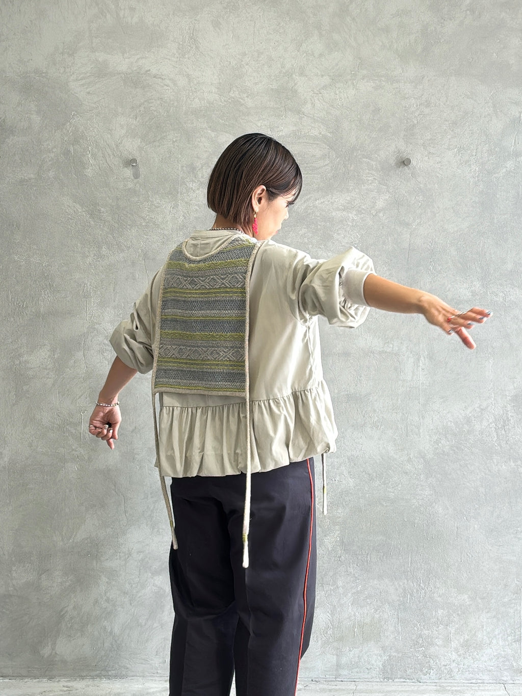 ジャガードVネックベスト／#8642701／LE MÉLANGE／2026 AW #1