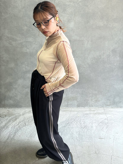 サイドラインバレルレッグパンツ／ayane