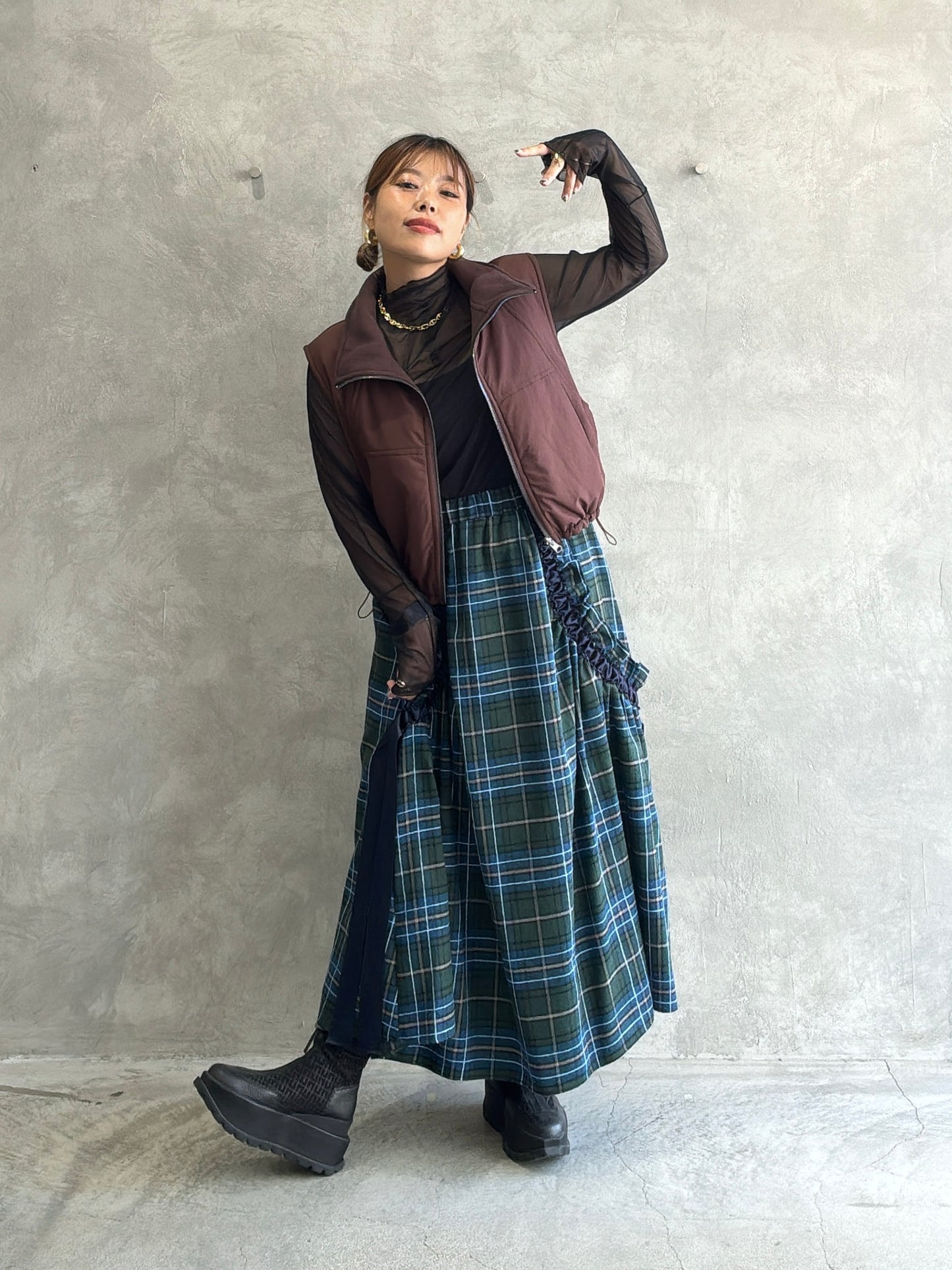 タータンチェックスカート／MIA ASTERISM