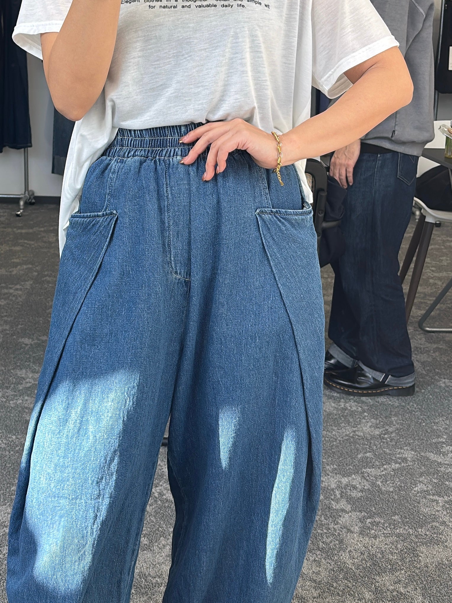 【予約販売】オーバータックリネンデニムワイド／601464／CYAN tokyo／2026 SS#2