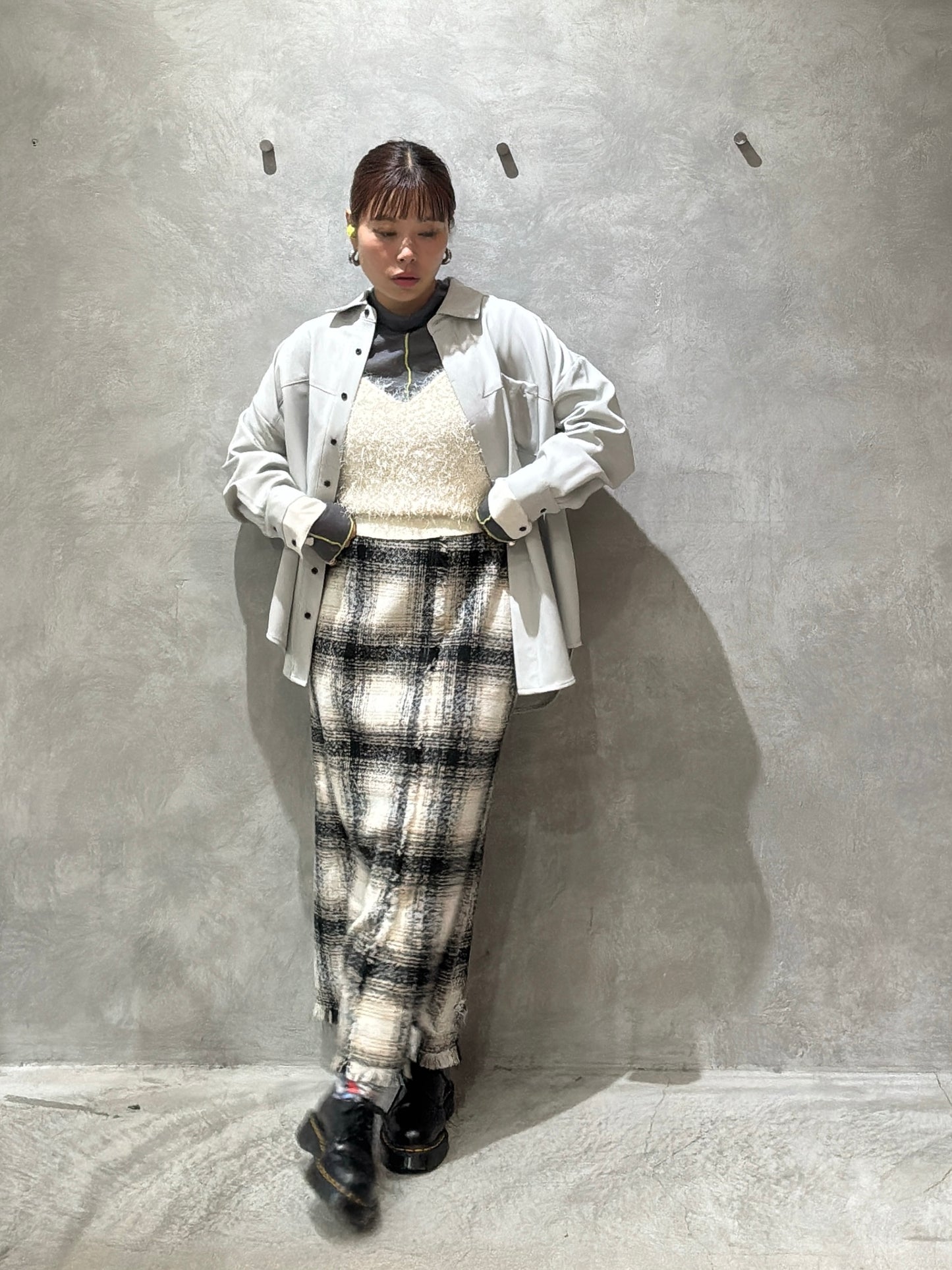 クラッシュツイードタイトスカート／the Nines