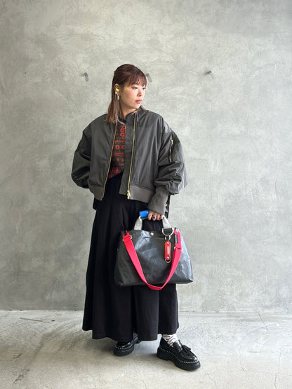 ナイロンツイルポンチョライクMA-1／trois