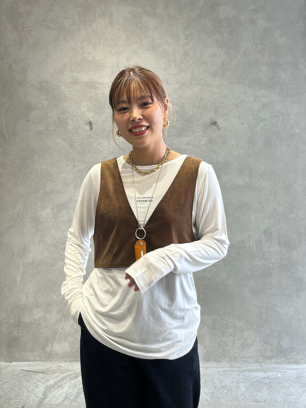 ECOスウェードベスチェ／8613701／LE MÉLANGE