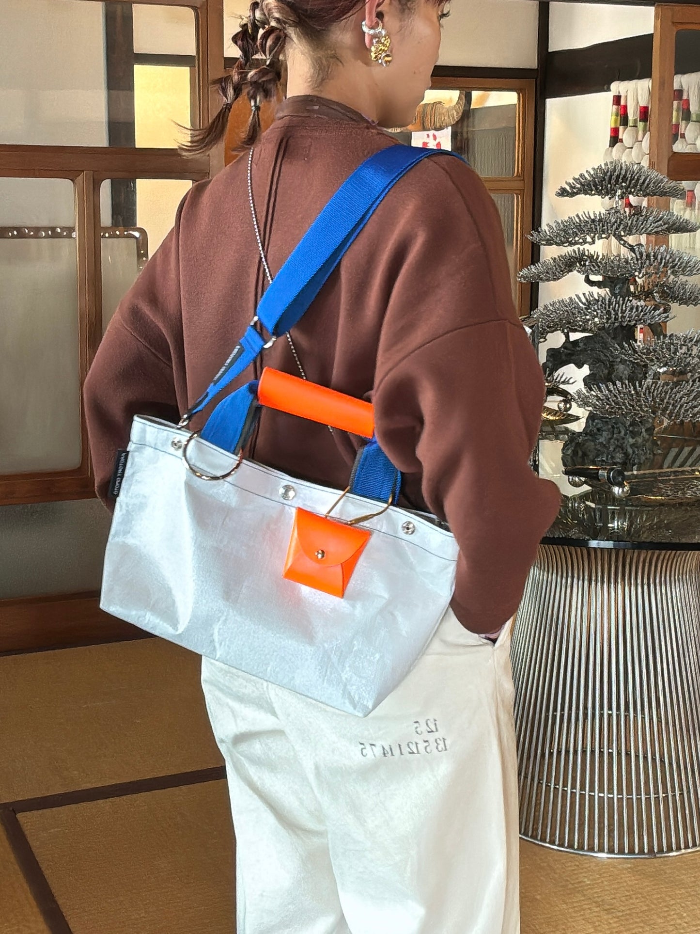 【予約販売】ブルー×チャコール（本体：ホワイト）／FACTORY OMOTO／BASIC TOTE