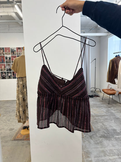 受付終了【予約販売】ストライプ柄・チェック柄キャミソール／8613210／LE MÉLANGE