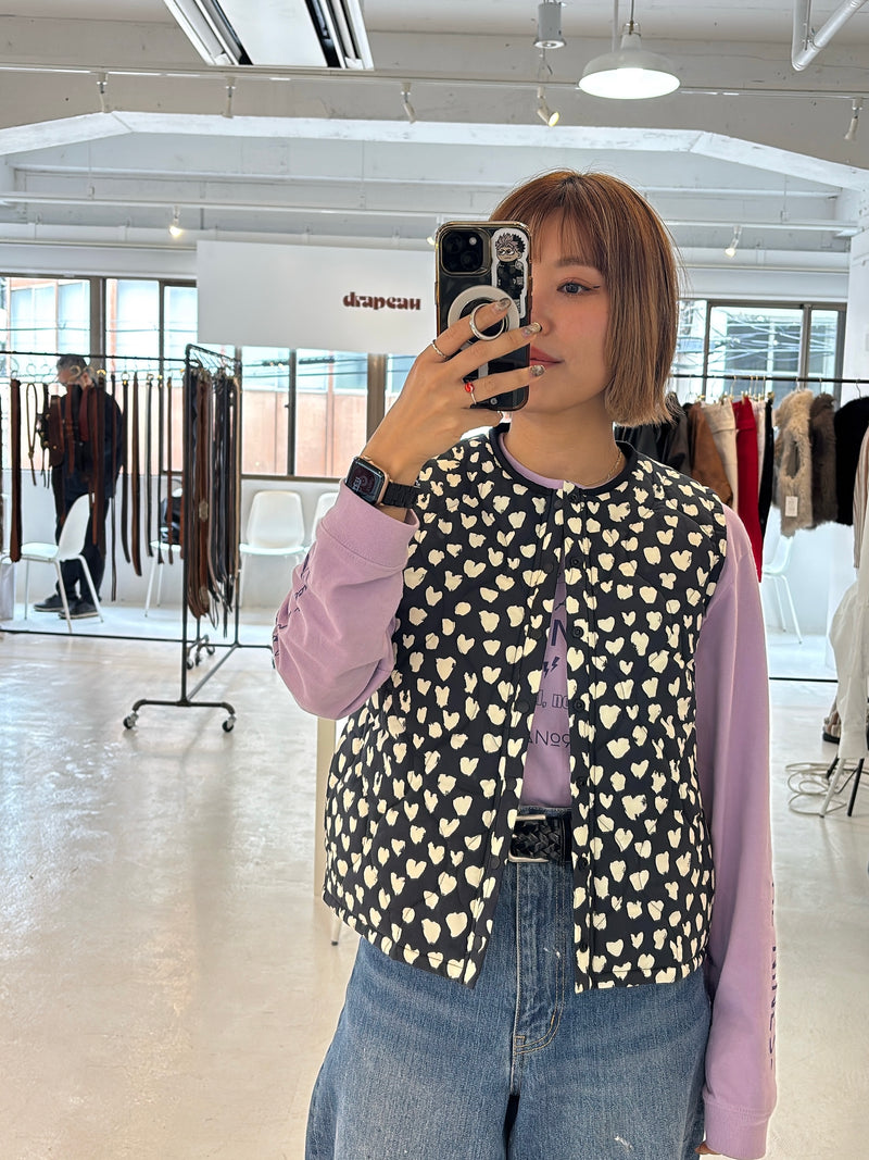 受付終了【予約⚡︎販売】ハート柄パディングベスト／MG JK-26086-A／MARGAUX VINTAGE／2026 AW＃1