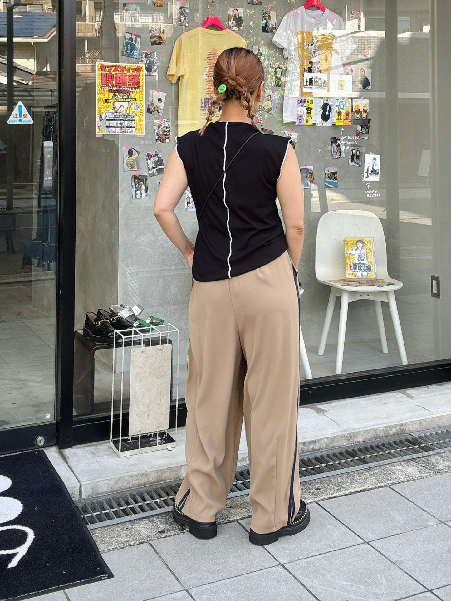 サイドラインバレルレッグパンツ／ayane