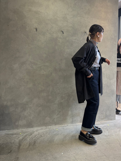 ノーカラーロングシャツ／VENT BLANC