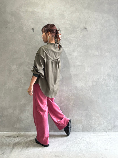 コーデュロイジャージーセミワイドパンツ／trois