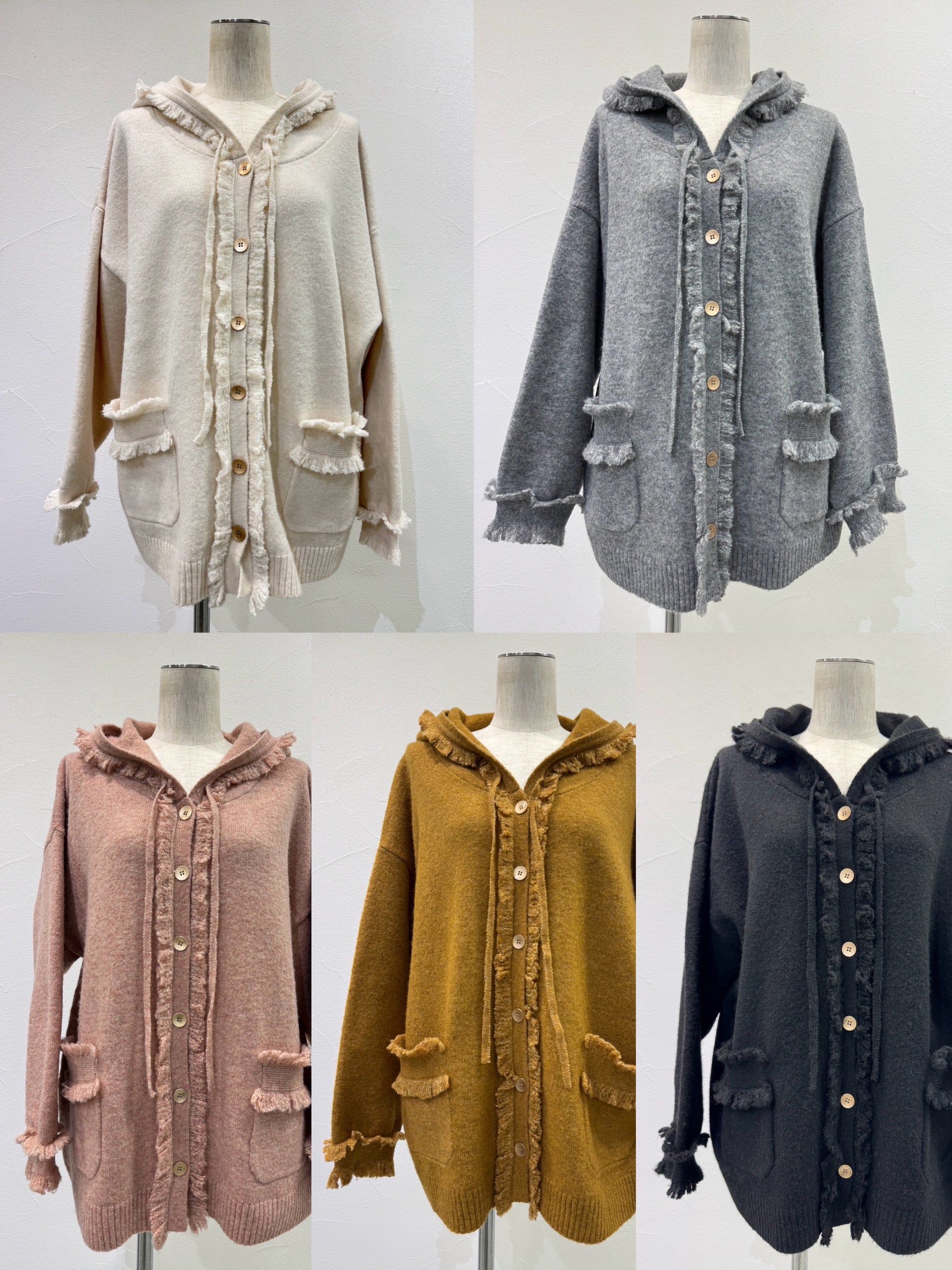 【予約⚡︎販売】トリムフリンジニットフーディ／604508／CYAN tokyo／2026 AW#1