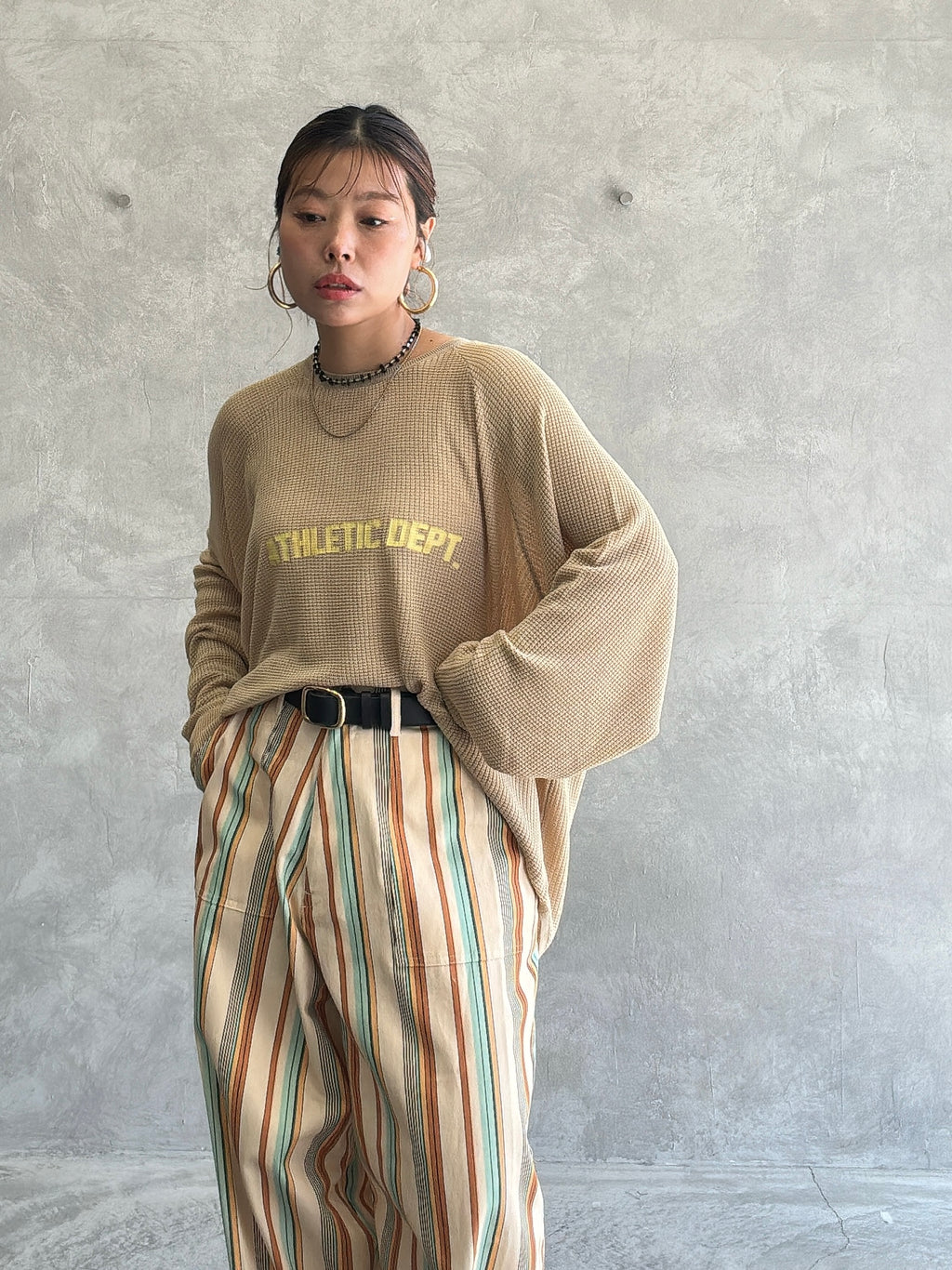 【再入荷】ワッフルドルマンロンT／flamingo firm