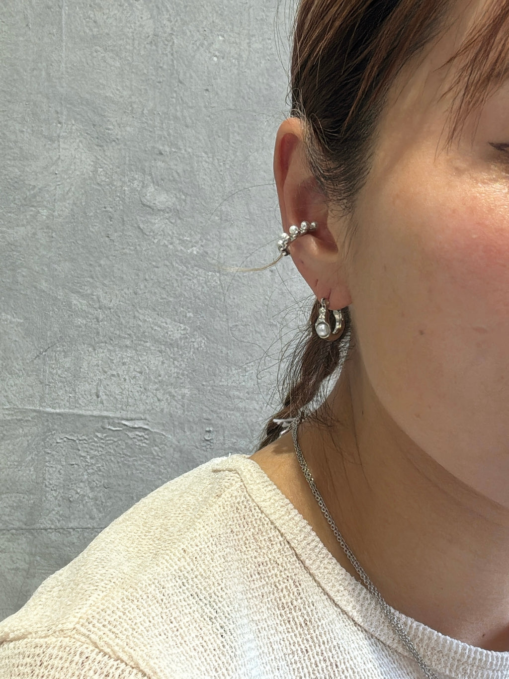 【予約販売】ニュアンスメタルパールピアス