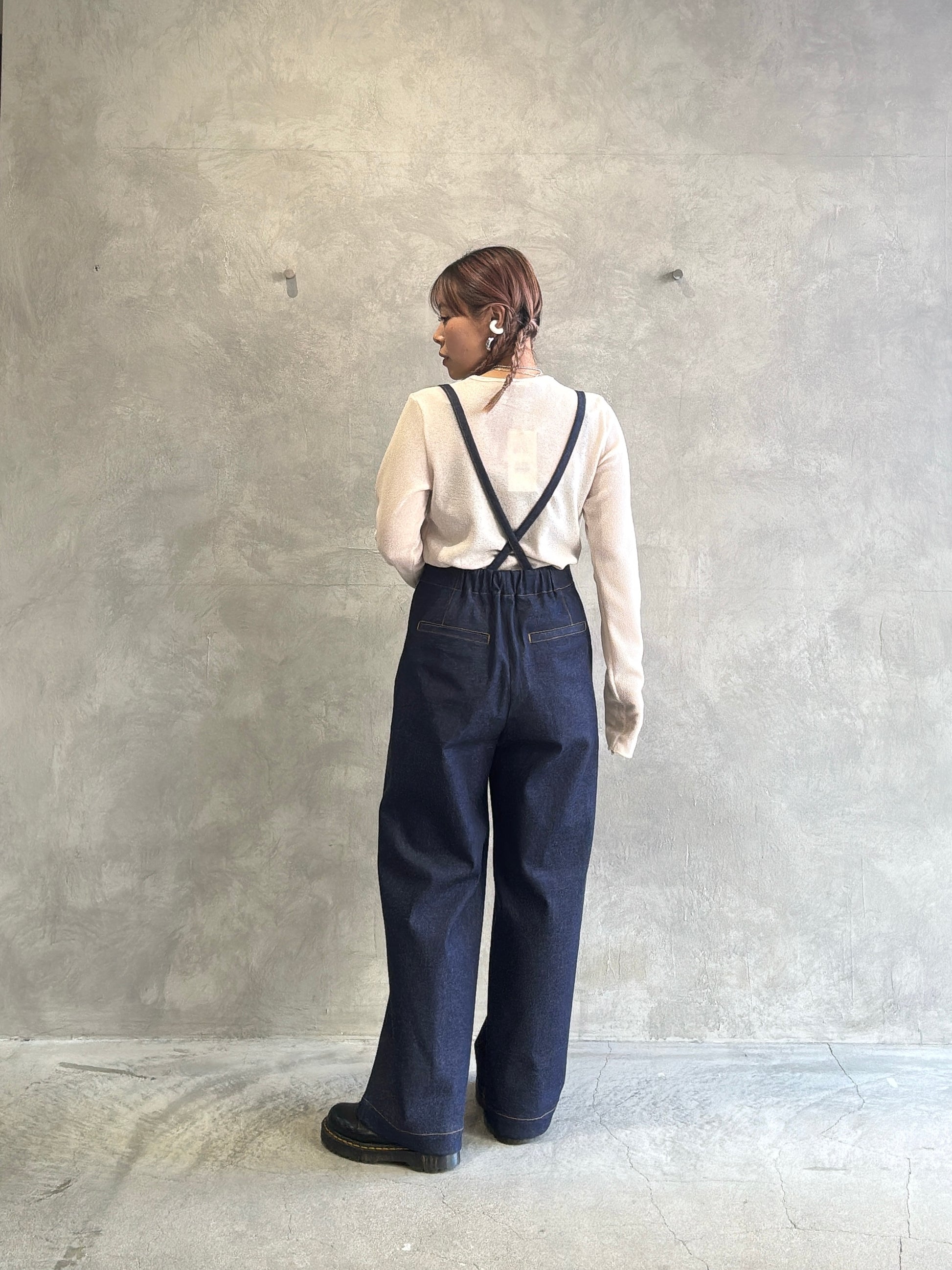 trois／ストレッチデニムストラップマリンパンツ