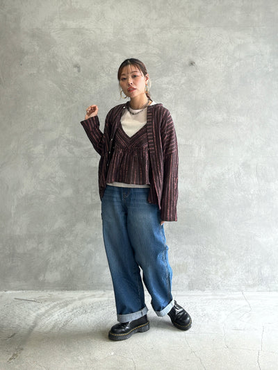 ストライプ柄シャツ／8613211／LE MÉLANGE