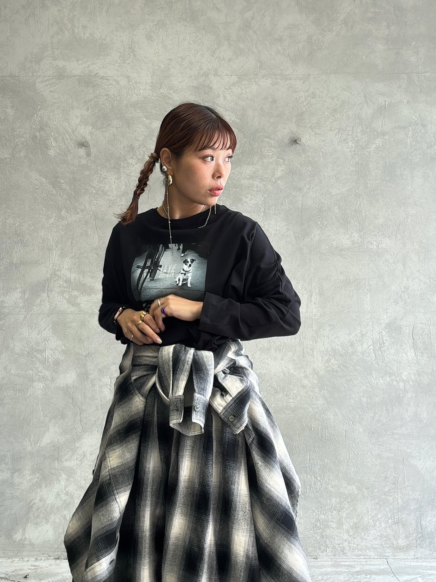 チェックシャツ／Dignite collier