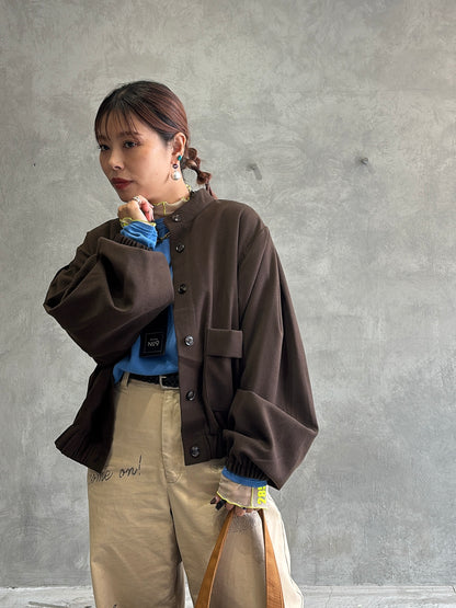 ワイドスリーブウーリーショートブルゾン／CYAN tokyo