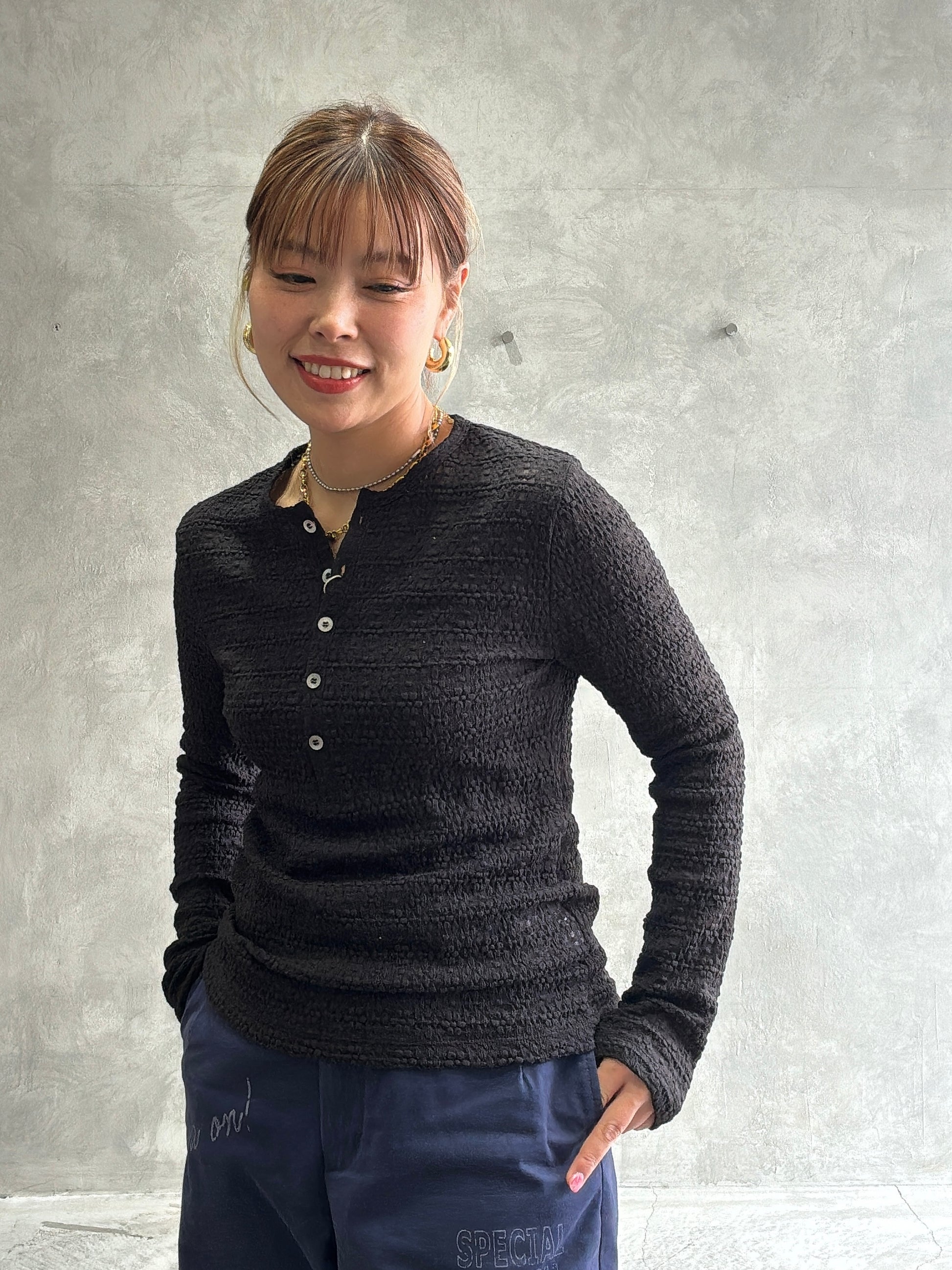 ヘンリーネックカットソー／8611002／LE MÉLANGE