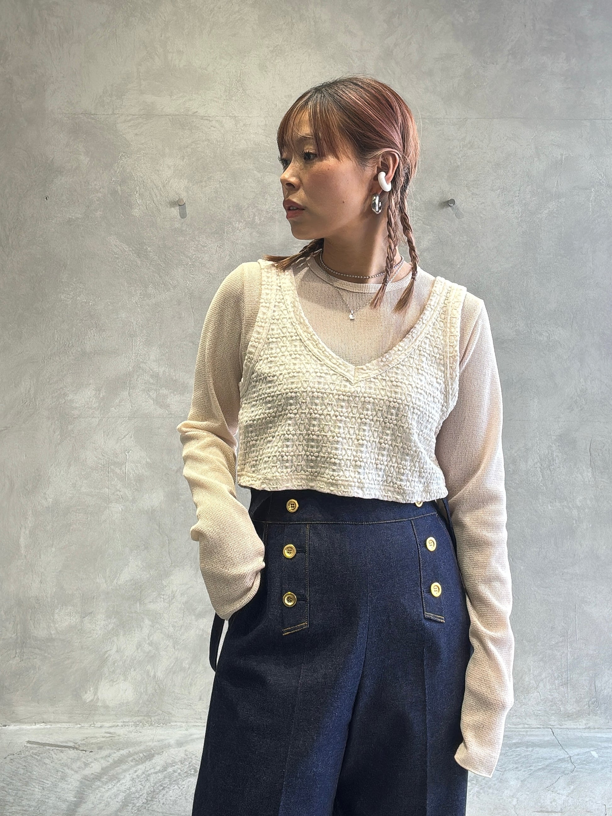 ショート丈キャミソール／8611001／LE MÉLANGE