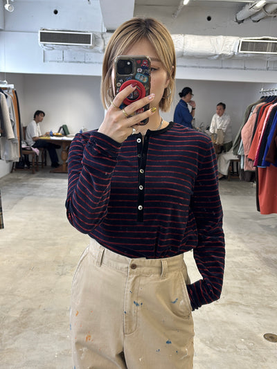 受付終了【予約⚡︎販売】2WAYコーデュロイボーダーヘンリーネックロンT／8651002／LE MÉLANGE／2026 AW #2