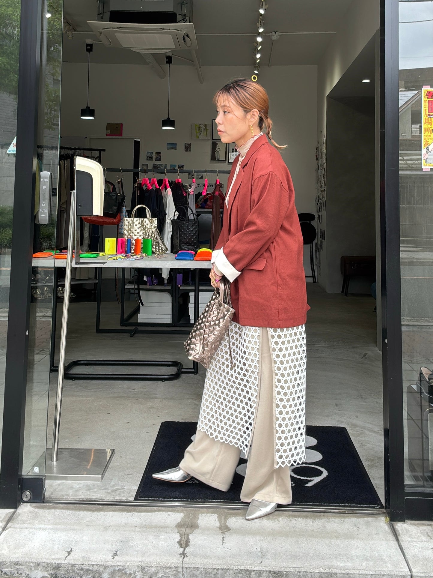 メッシュレイヤードパンツ／LHELBIE