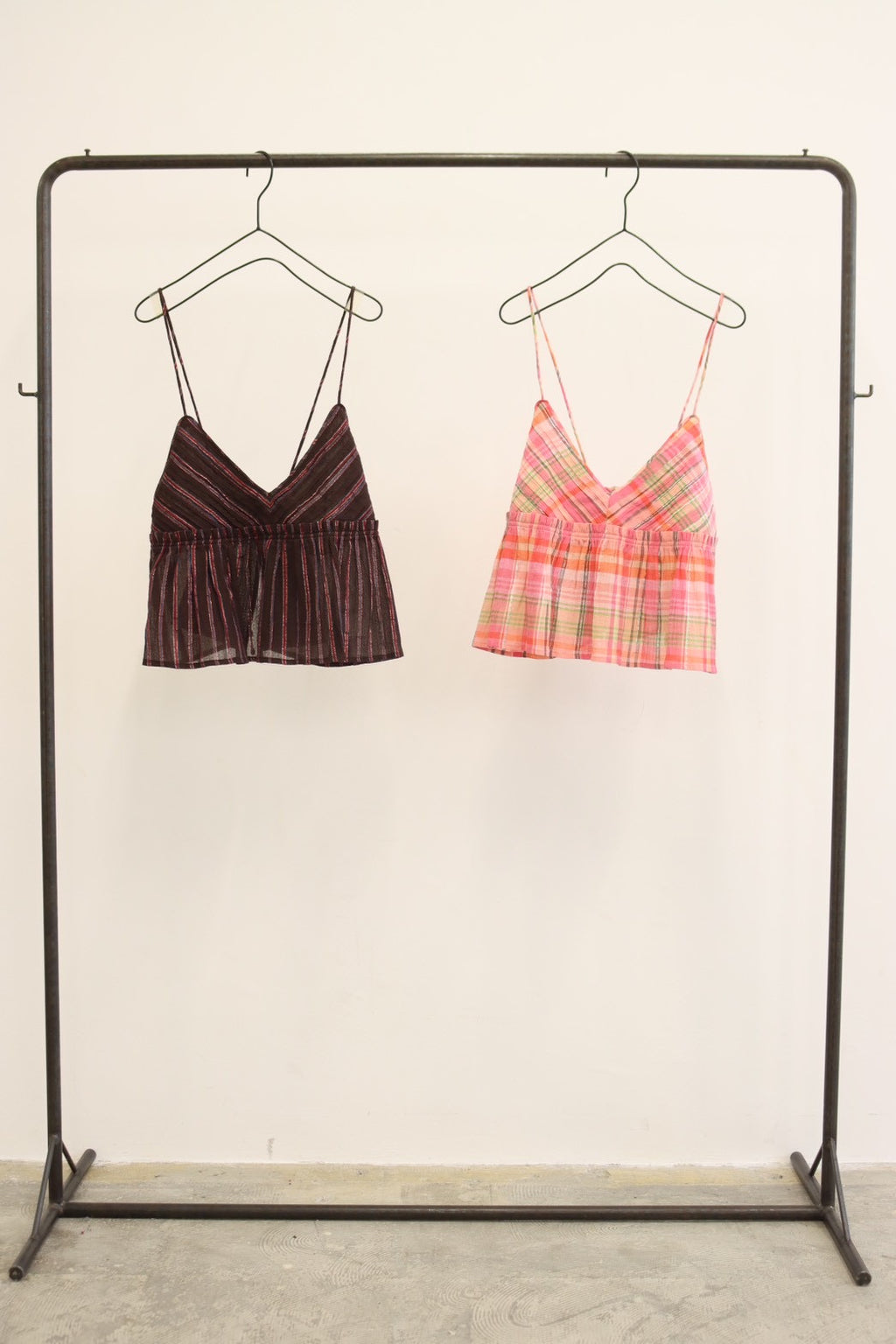 受付終了【予約販売】ストライプ柄・チェック柄キャミソール／8613210／LE MÉLANGE