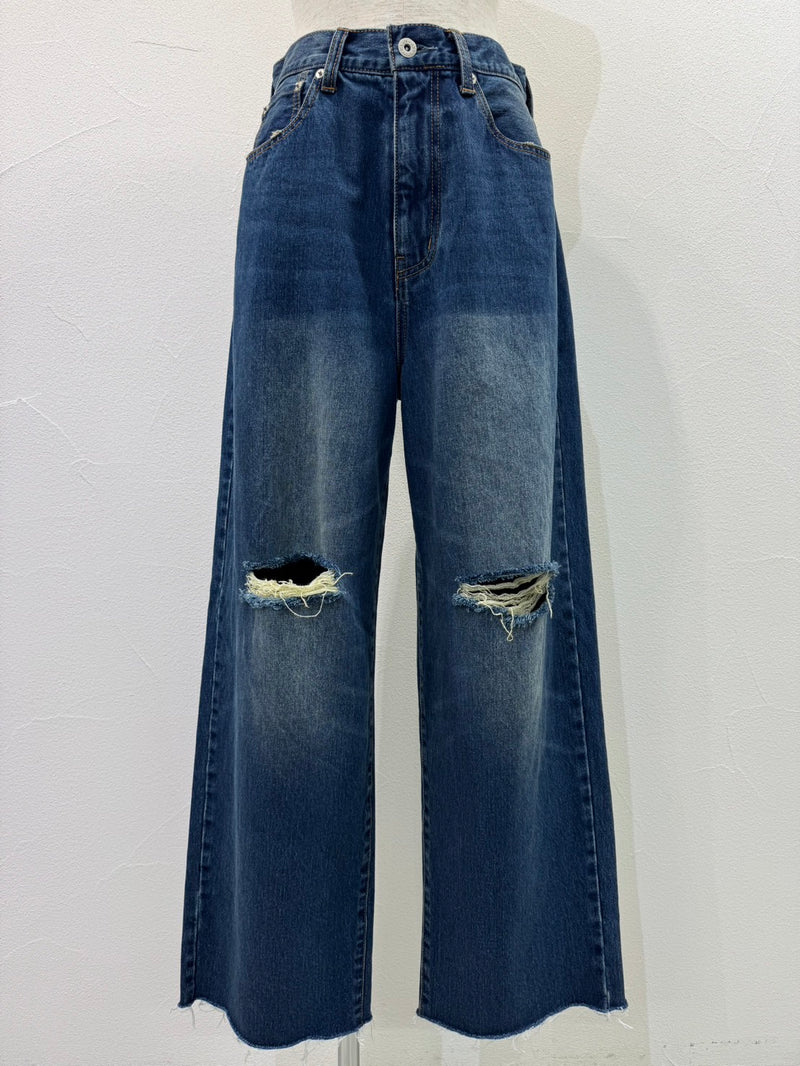 【予約⚡︎販売】クラッシュデニムヴィンテージワイドパンツ／604494／CYAN tokyo／2026 AW#1