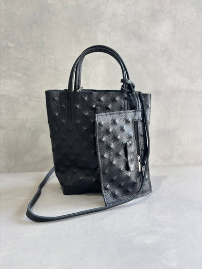 スタッズエンボスバッグ（モノトーン）／イタリア・フィレンツェのレザーバッグ