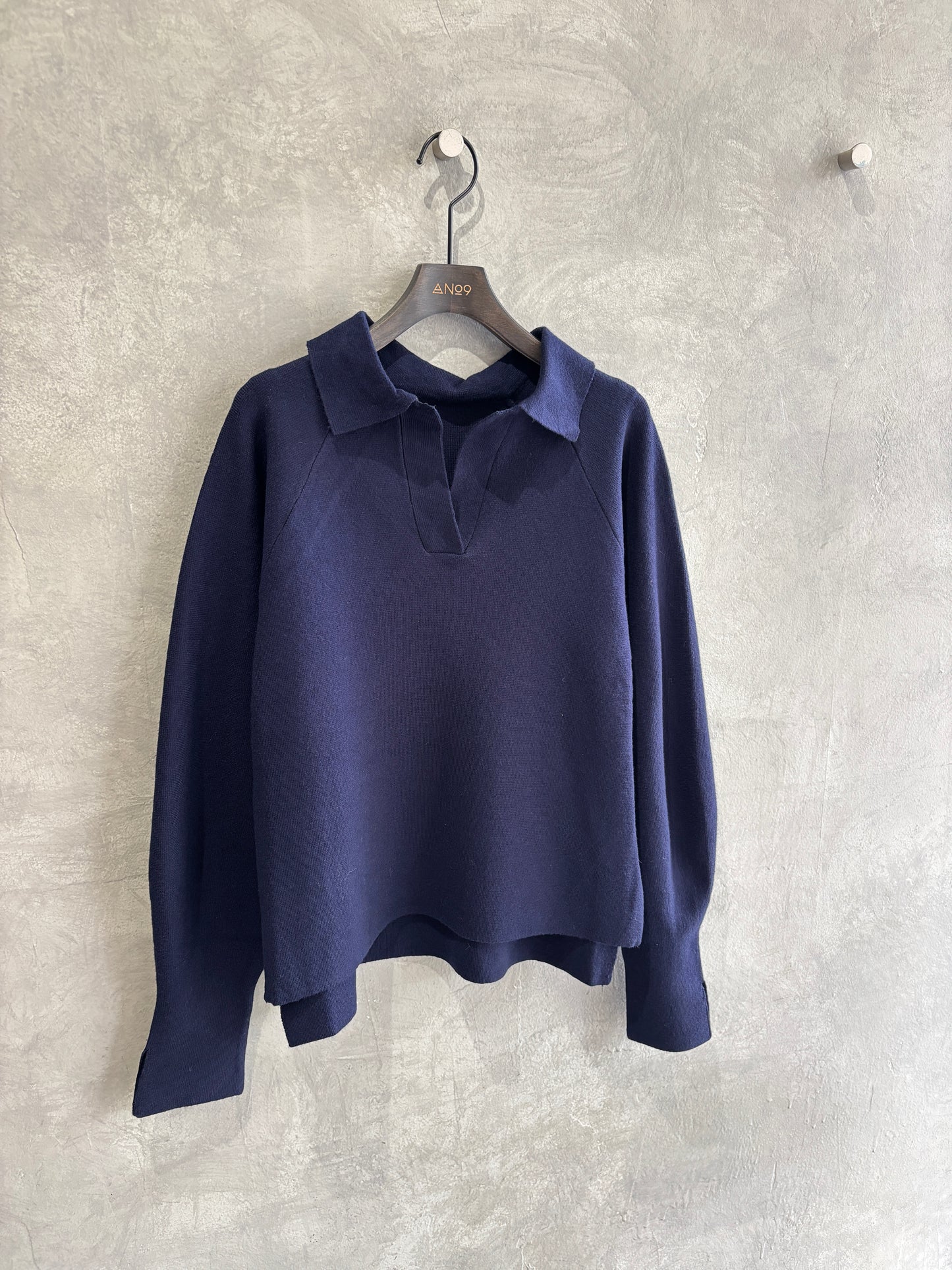 衿付きミラノリブニット／palm RICHE