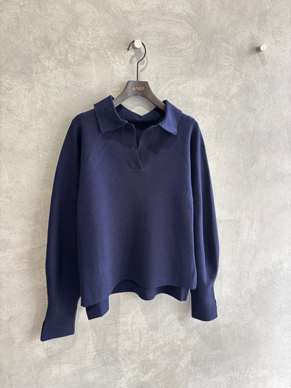 衿付きミラノリブニット／palm RICHE