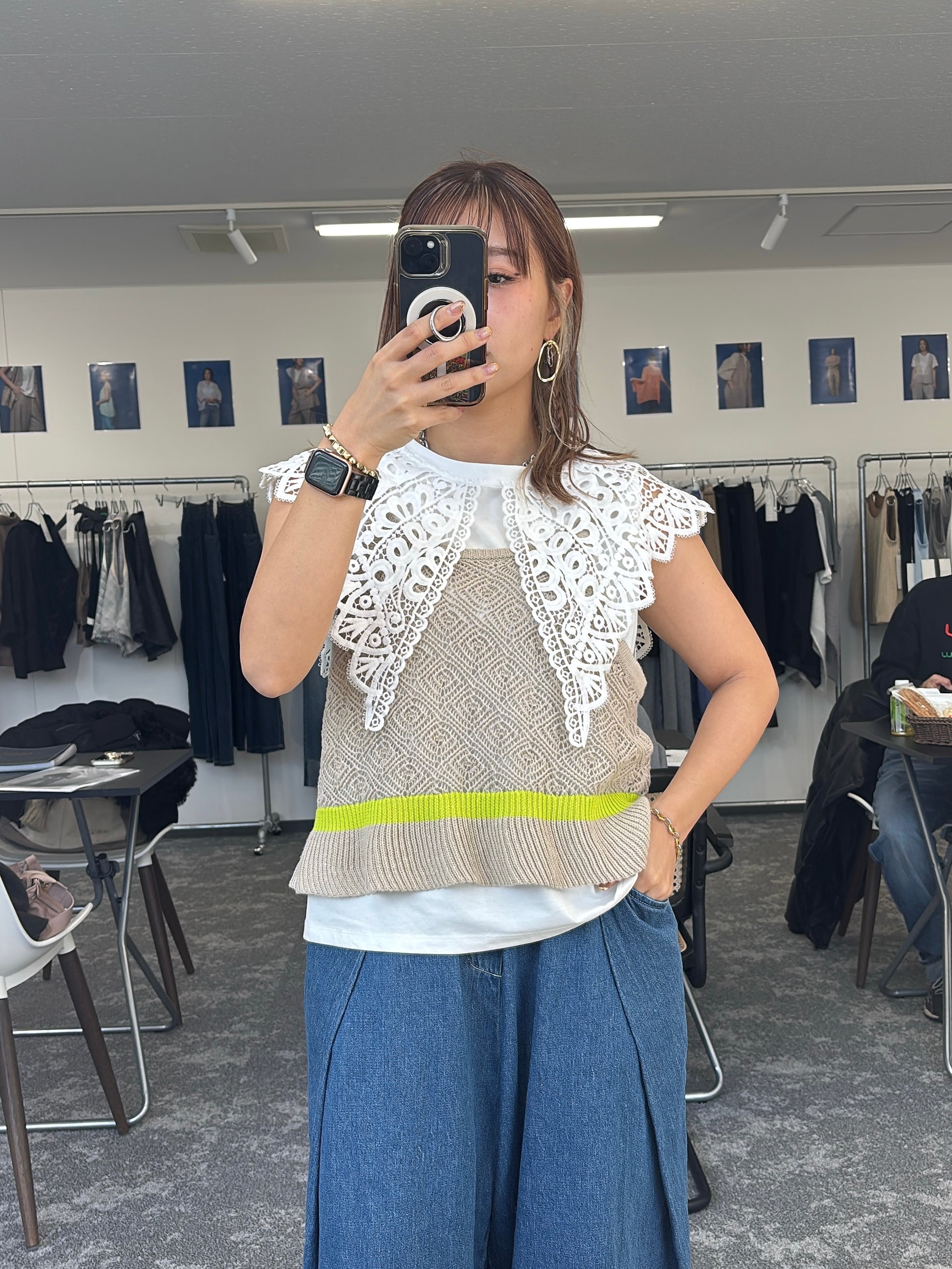 【予約販売】レースカラーノースリTOPS／601478／CYAN tokyo／2026 SS#2