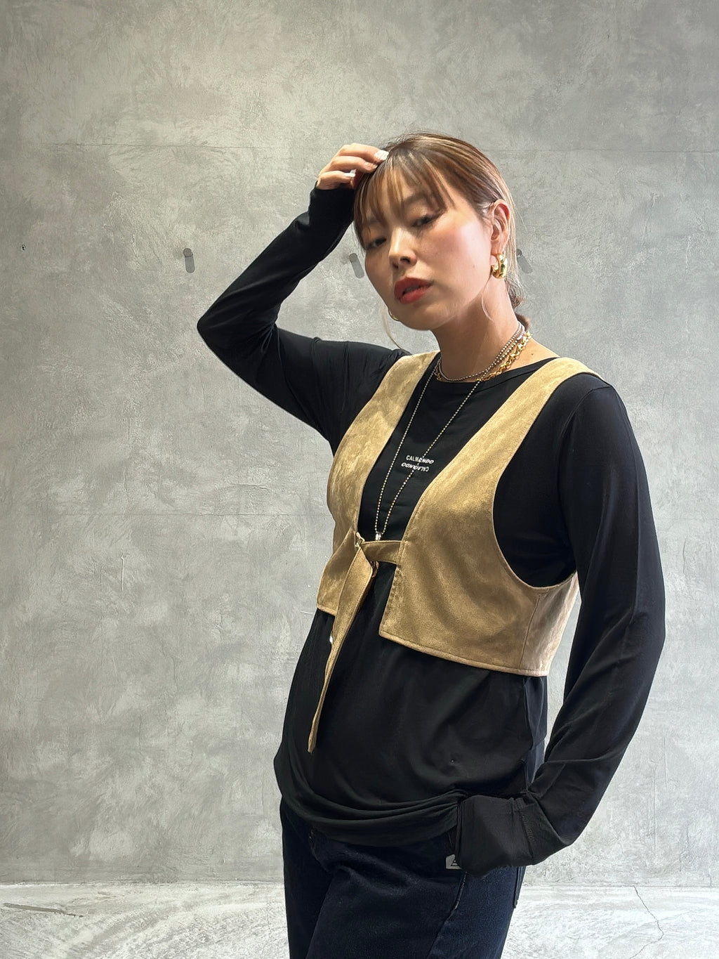 ロゴさらさらロンT／Anna Kerry