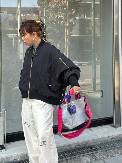 ナイロンツイルポンチョライクMA-1／trois