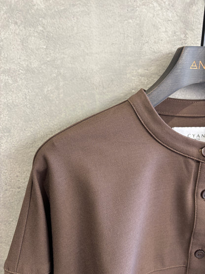 ラウンドステッチサーキュラシャツ／CYAN tokyo