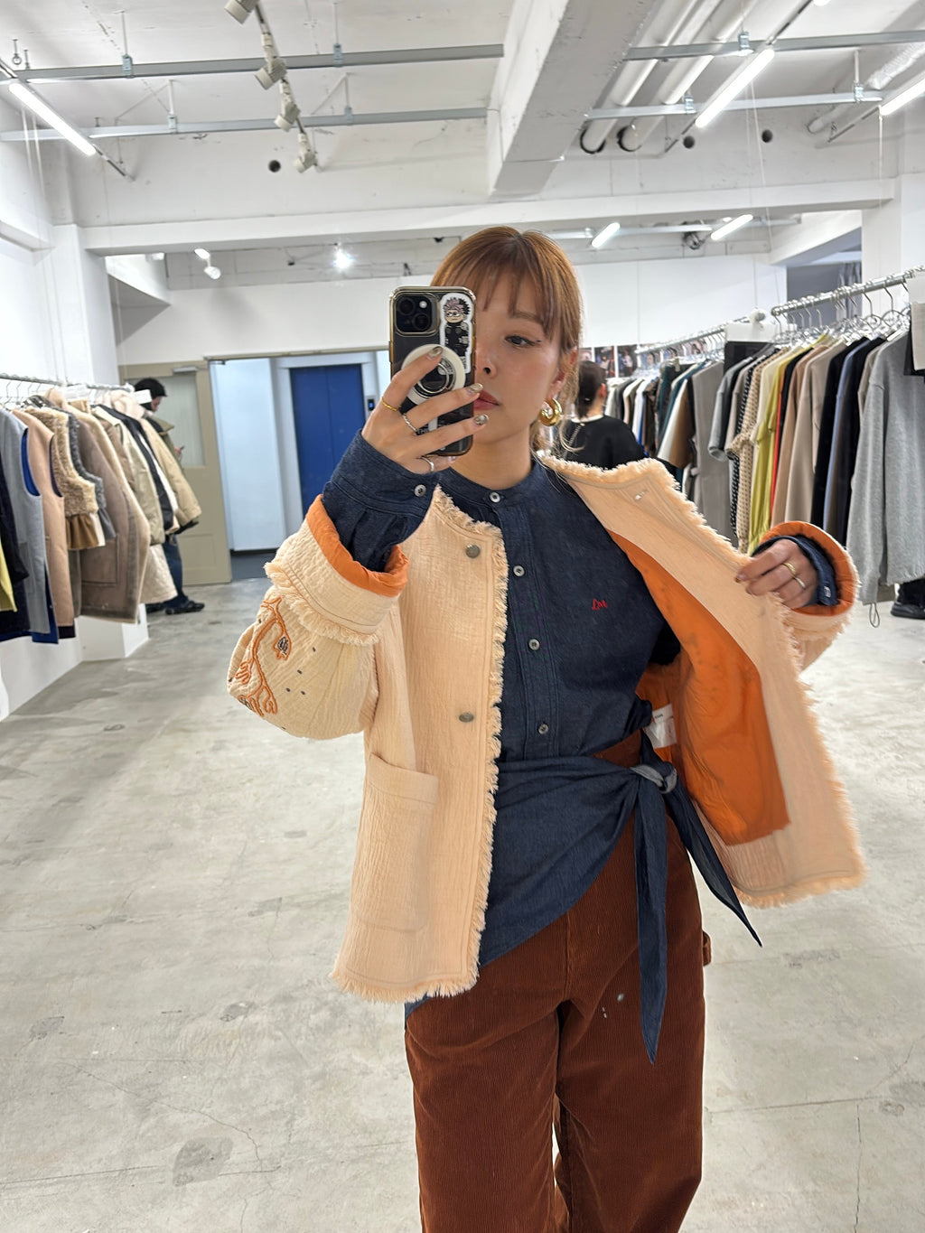 受付終了【予約⚡︎販売】スタンドカラーデニムシャツ（スカーフ付き）／#8643203／LE MÉLANGE／2026 AW #1