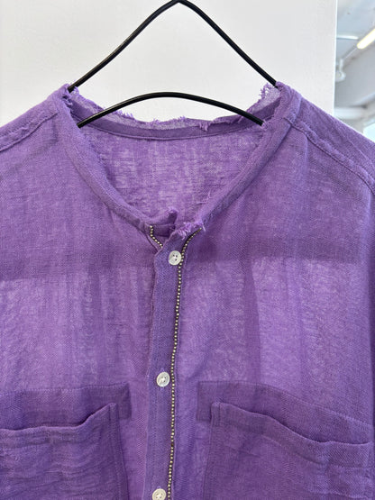 受付終了【予約販売】メタルビーズリネンコットンシャツ／8613209／LE MÉLANGE