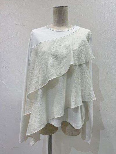 【予約⚡︎販売】アシメフリルコンビTOPS／604486／CYAN tokyo／2026 AW#1