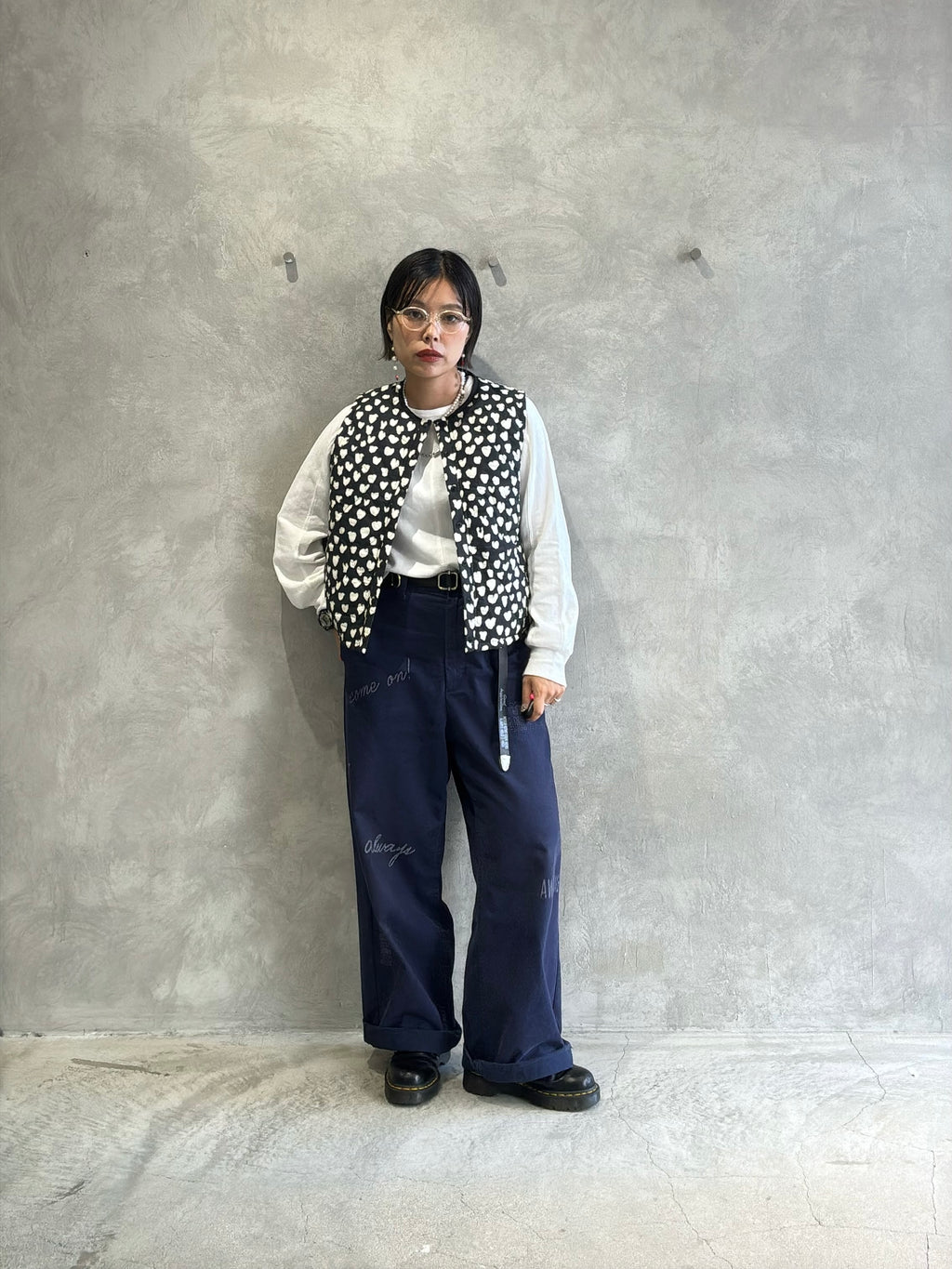 ハート柄パディングベスト／MG JK-26086-A／MARGAUX VINTAGE／2026 AW＃1