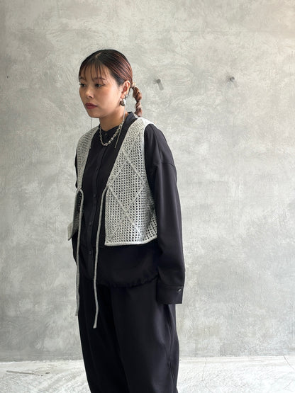 透かしアーガイルニットベスト／CYAN tokyo