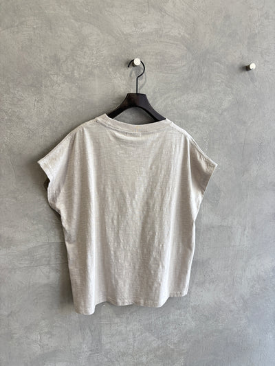 受付終了【予約販売】NE LACHE RIENロゴゆるフレンチスラブTシャツ／ING