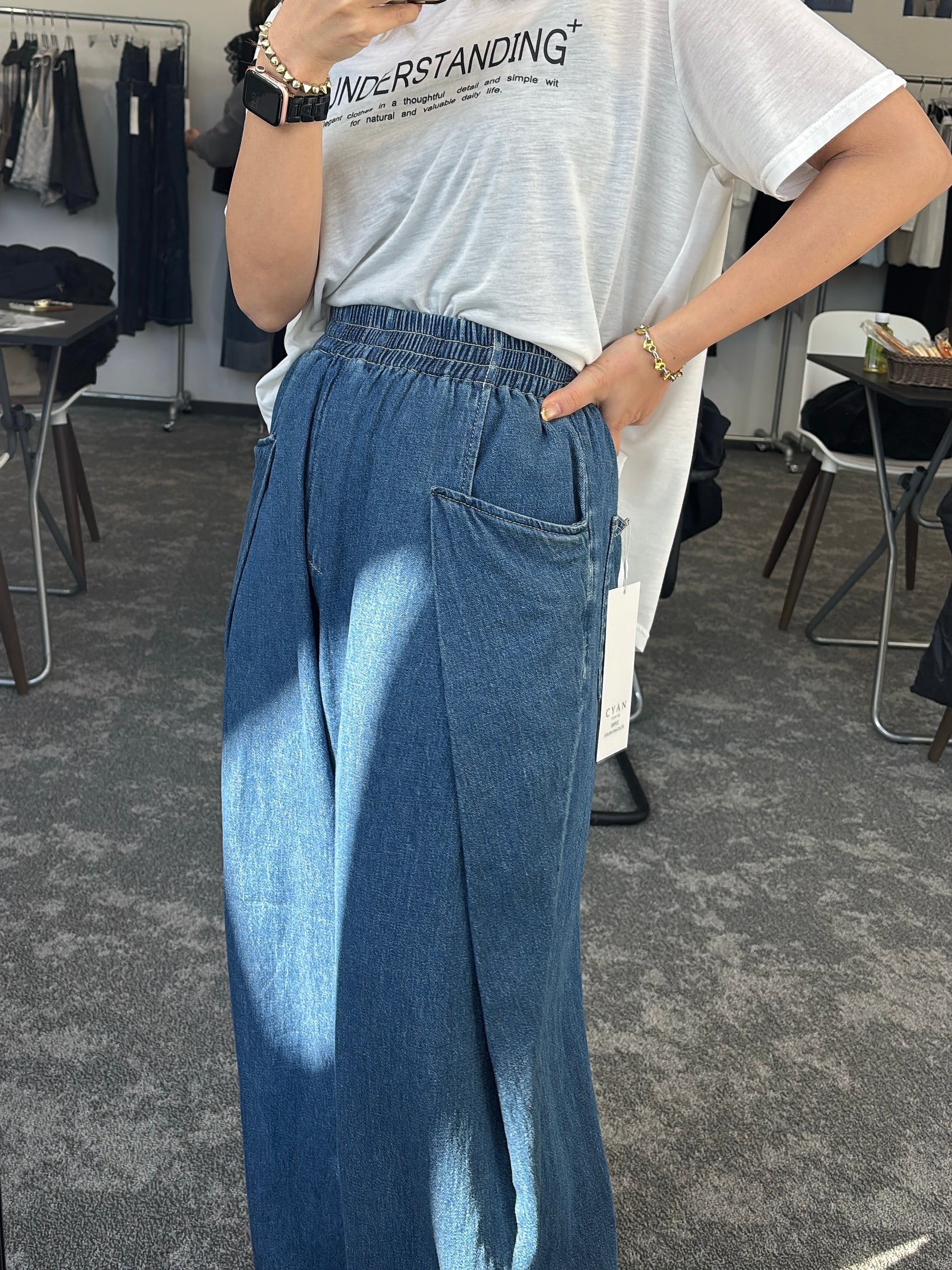 【予約販売】オーバータックリネンデニムワイド／601464／CYAN tokyo／2026 SS#2