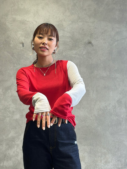 バイカラーインナーニット／LHELBIE