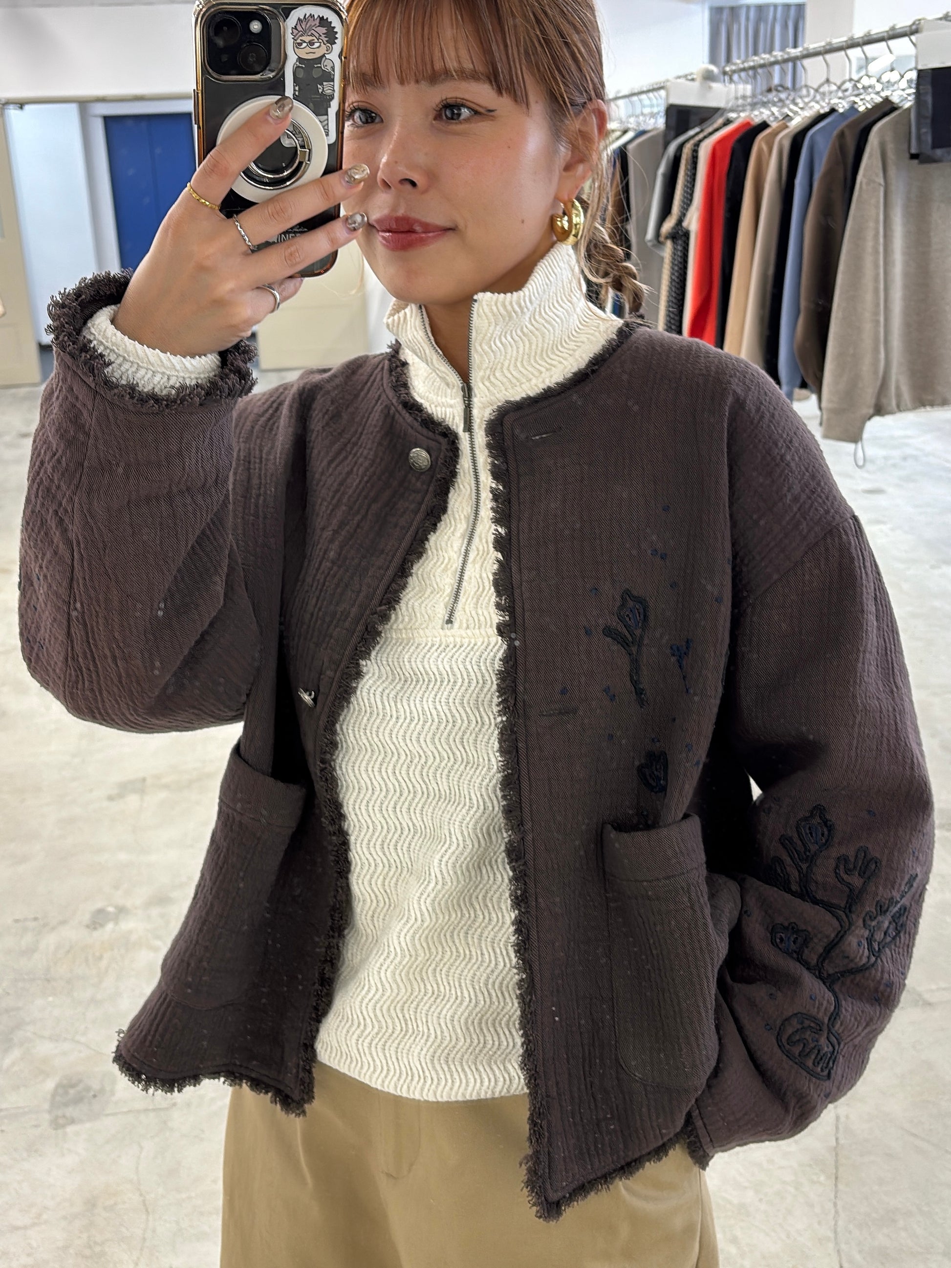 【予約⚡︎販売】刺繍クルーネックジャケット／#8643804／LE MÉLANGE／2026 AW #1