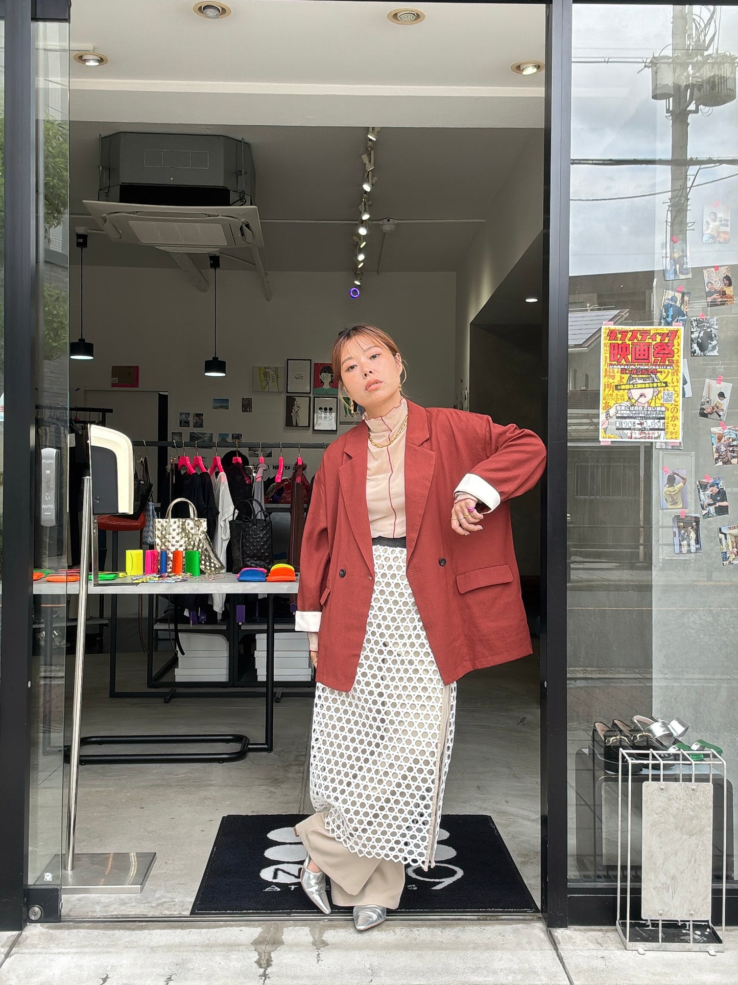 メッシュレイヤードパンツ／LHELBIE