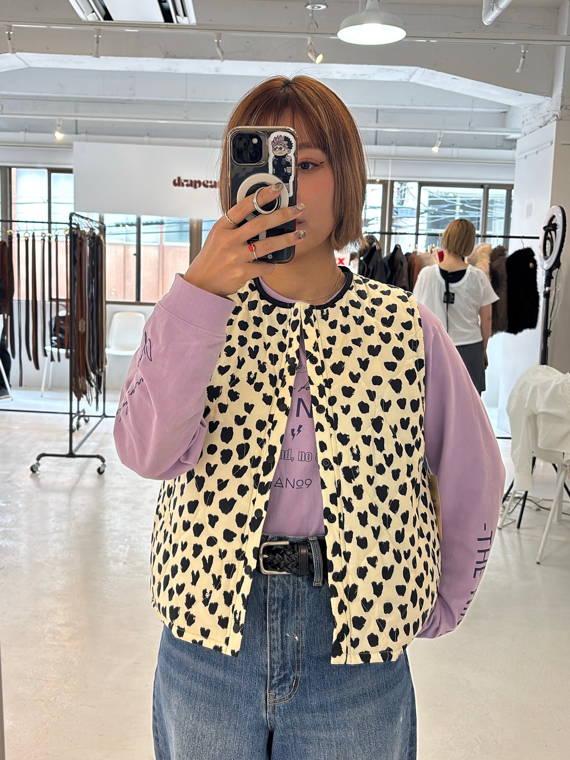 【予約⚡︎販売】ハート柄パディングベスト／MG JK-26086-A／MARGAUX VINTAGE／2026 AW＃1