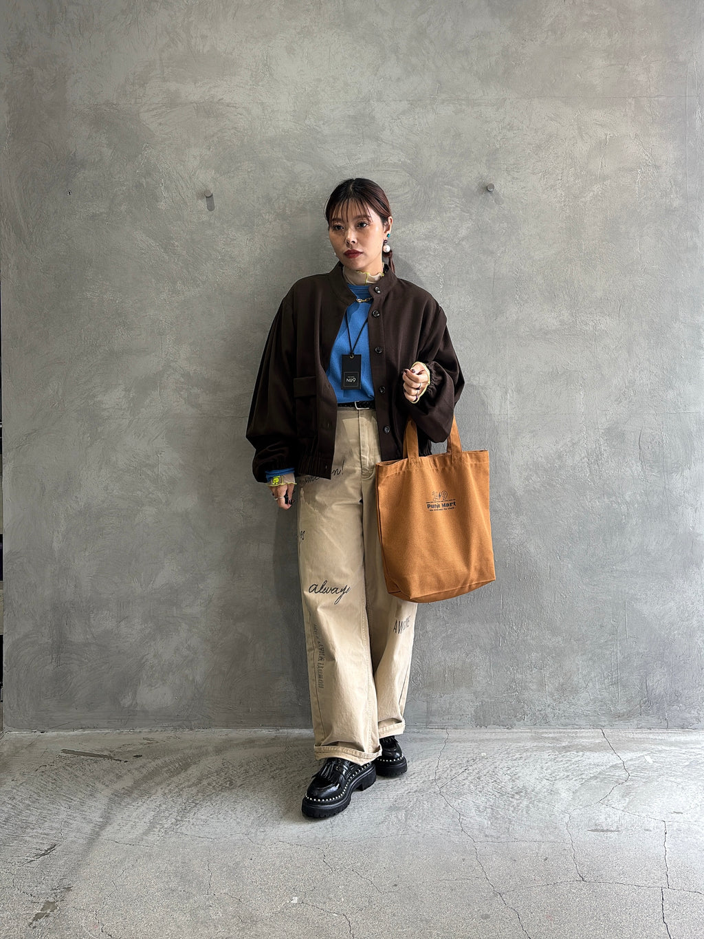 ワイドスリーブウーリーショートブルゾン／CYAN tokyo