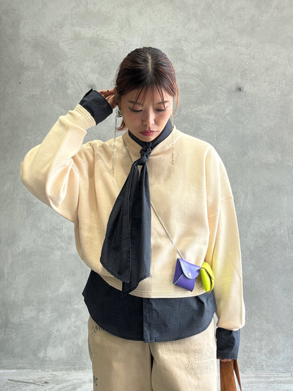 ショート丈ドルマンライクプルオーバーニット／LE MÉLANGE