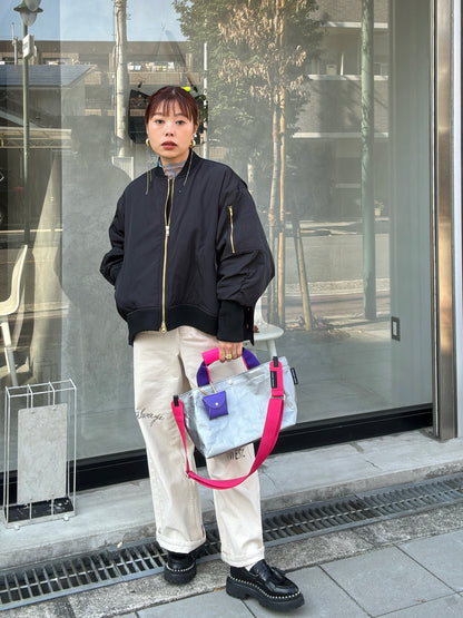 ナイロンツイルポンチョライクMA-1／trois