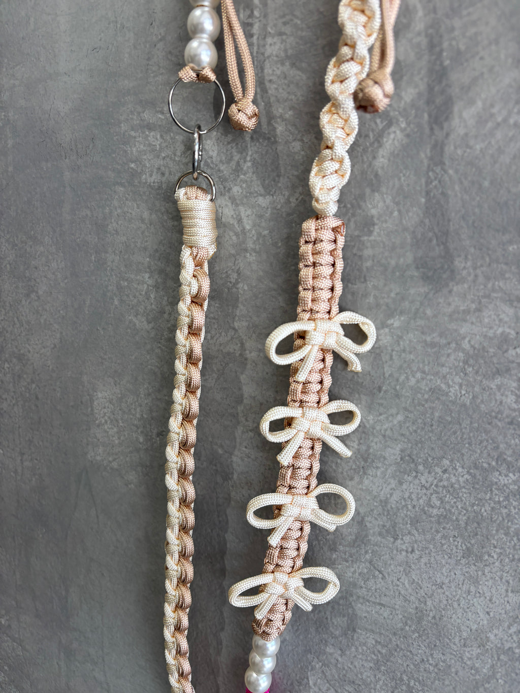 ⭐︎コラボ【予約販売】3wayパラコードショルダー／リボンパール／受注生産