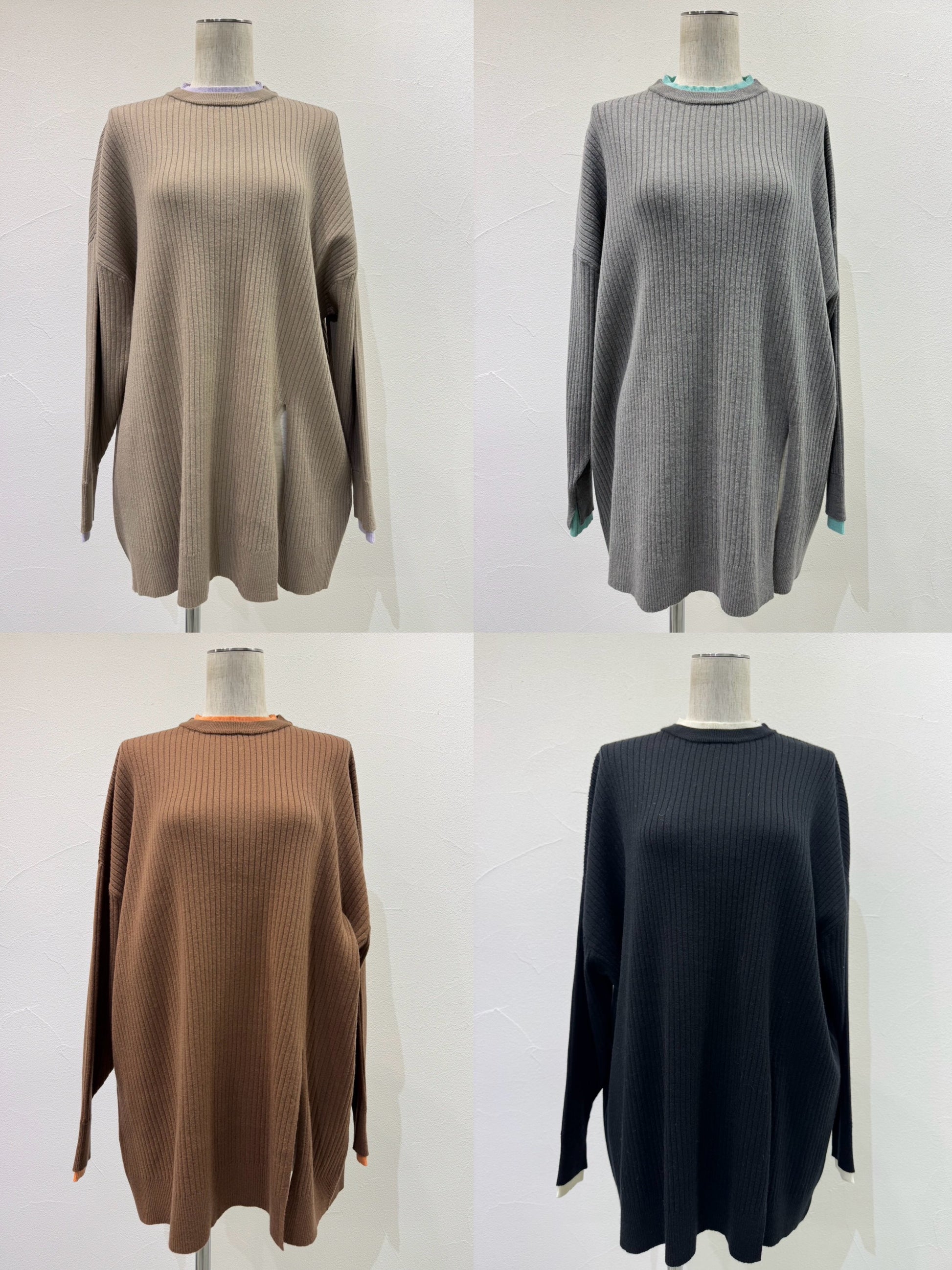 【予約⚡︎販売】アシメスリットレイヤーリブニット／604509／CYAN tokyo／2026 AW#1